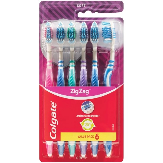 Colgate Zig Zag Manual Toothbrush Pk 6