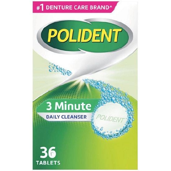 Polident 3 Minute Daily Cleanser for Dentures & Partials Pk 36