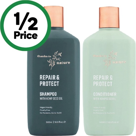 Thanks To Nature Shampoo or Conditioner 500ml