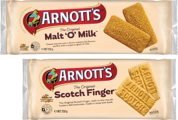 Arnott's Scotch Finger or Malt 'O' Milk Biscuits 250g