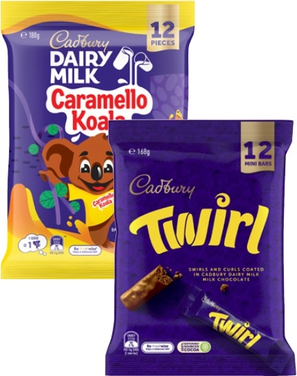 Cadbury Sharepacks 120g-180g