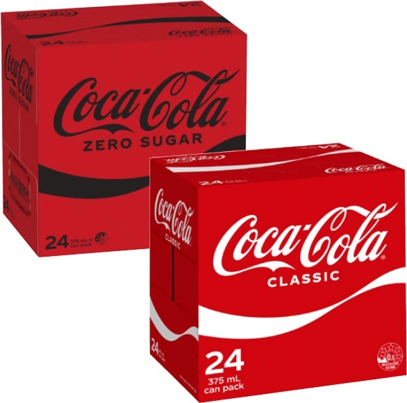 Coca-Cola, Sprite or Fanta Soft Drink 24x375mL