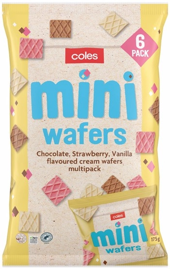 Coles Multipack Mini Cream Wafers 175g