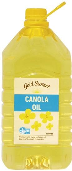 Gold Sunset Canola or Vegetable Oil 4 Litre