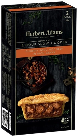 Herbert Adams Slow Cooked Beef Pies 2 Pack 400g-420g