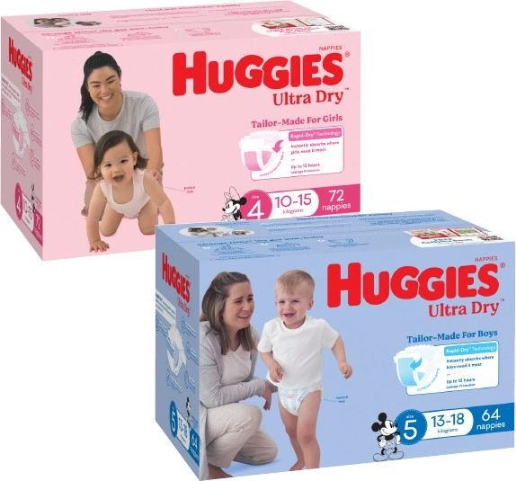 Huggies Ultra Dry Jumbo Nappies 60 Pack-108 Pack