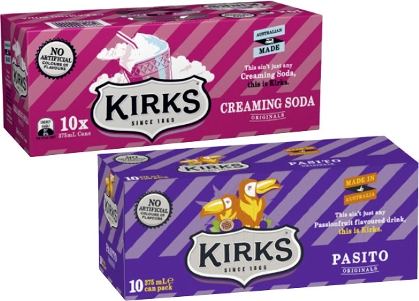 Kirks Soft Drink 10x375mL