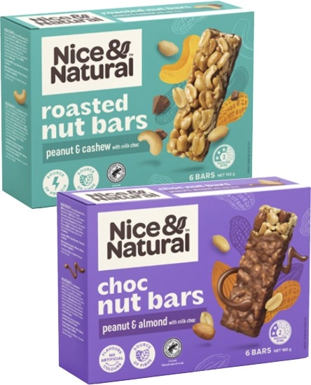 Nice & Natural Nut Bars 180g-192g