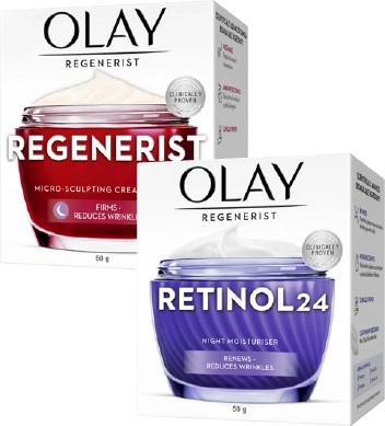 Olay Regenerist Retinol 24 or Micro Sculpting Night Cream 50g