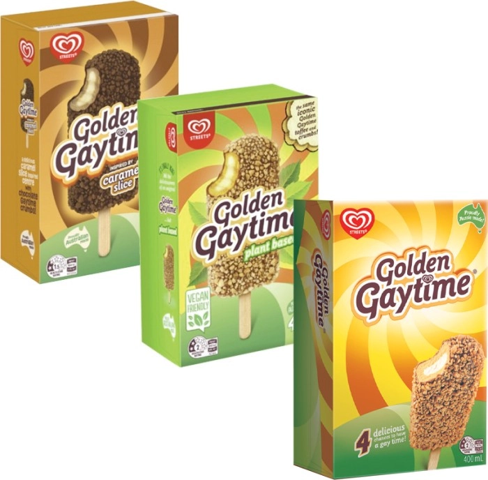 Streets Golden Gaytime Sticks 4 Pack 400mL