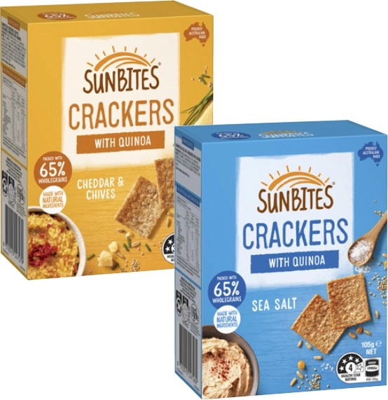 Sunbites Snack Crackers 105g-110g