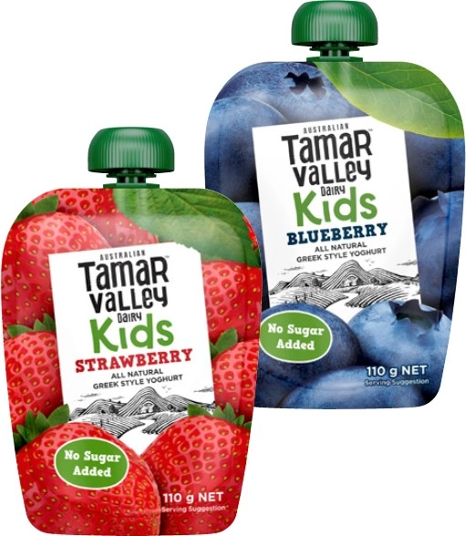 Tamar Valley Dairy Kids Greek Style Yoghurt Pouch 110g