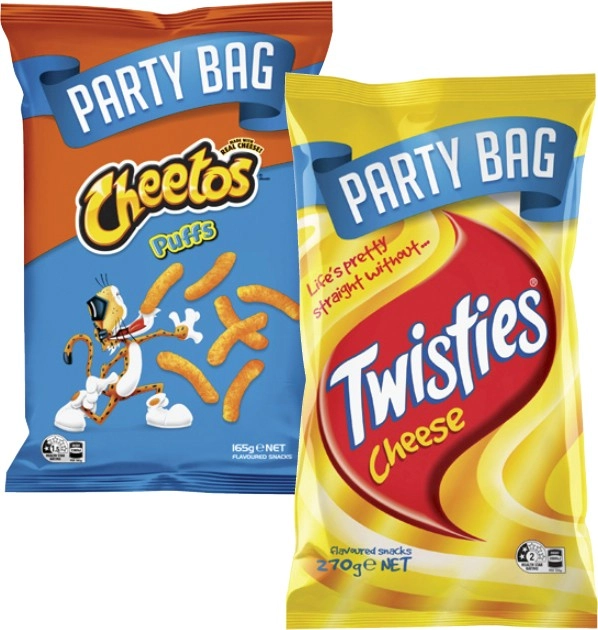 Twisties, Burger Rings or Cheetos 150g-270g