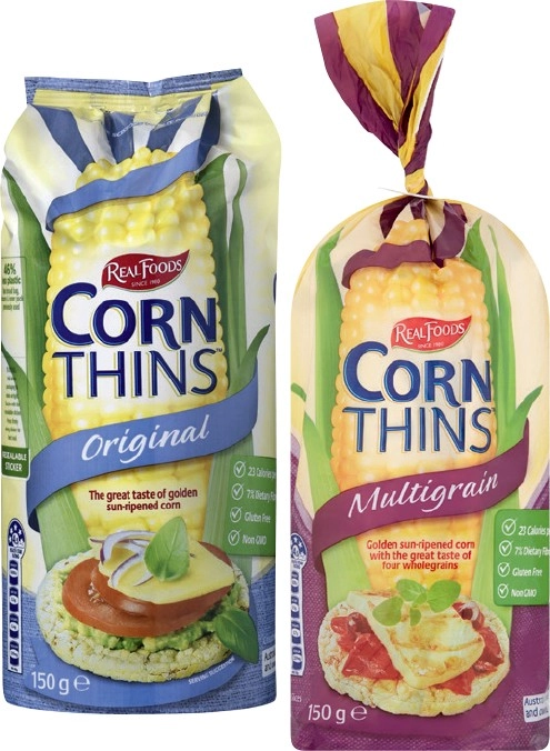 Real Foods Rice or Corn Thins 125-150g Selected Varieties