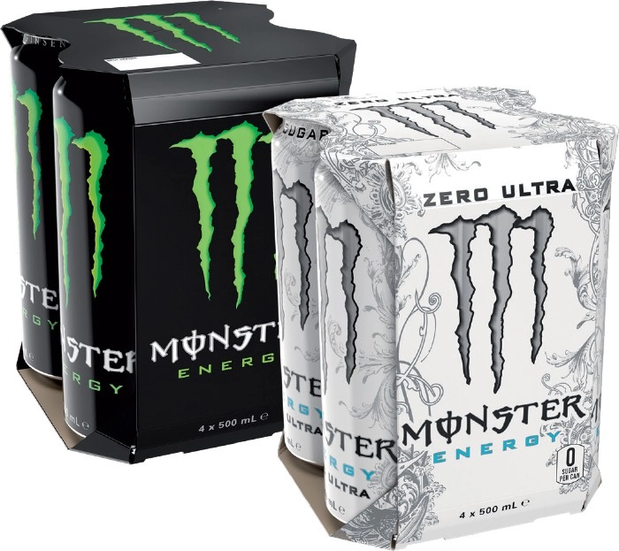 Monster Energy Drink 4x500mL Selected Varieties