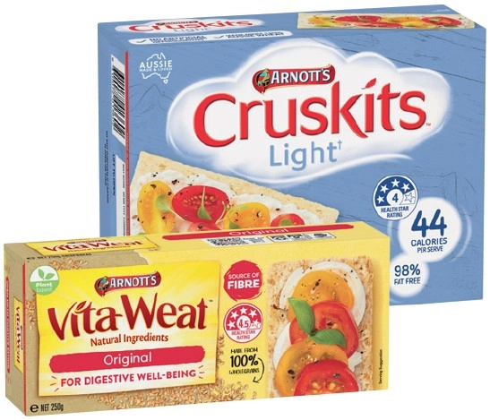 Arnott’s Cruskits 125g or Vita‑Weat Crackers 250g Selected Varieties