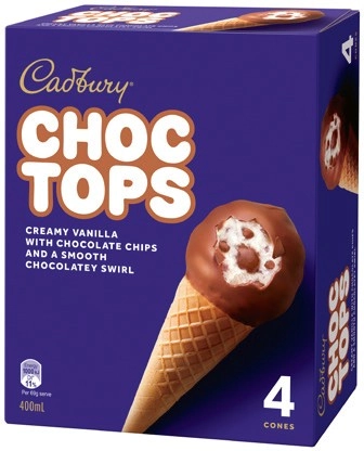 Cadbury Choc Tops 4 Pack