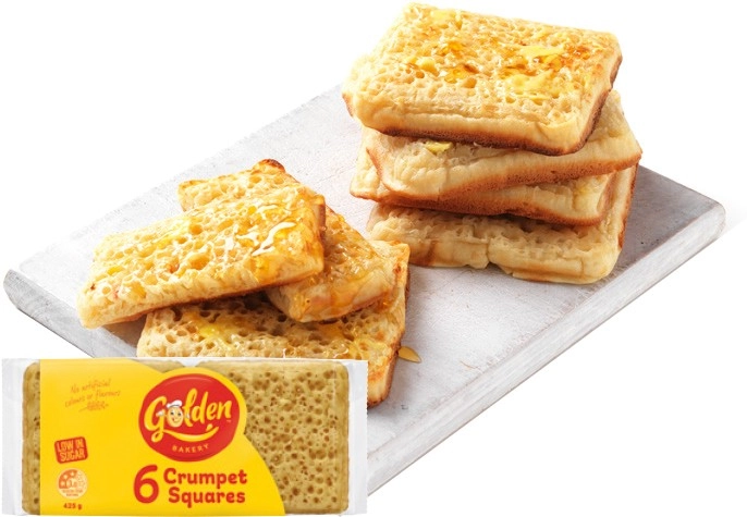 Golden Crumpet Squares 6 Pack