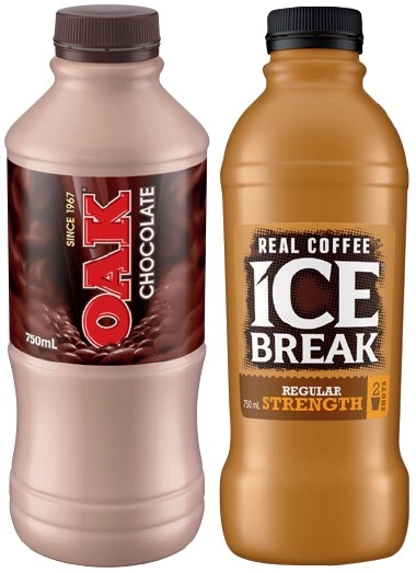 Ice Break Real Coffee or Oak Flavoured Milk 750mL Selected Varieties