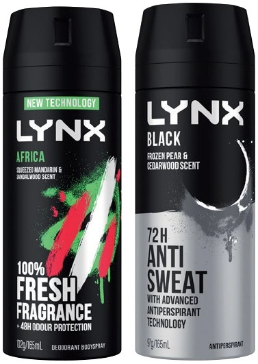 Lynx Antiperspirant or Deodorant Body Spray 165mL Selected Varieties