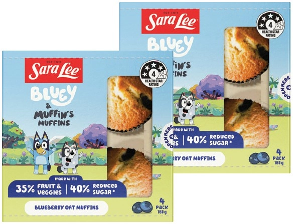 Sara Lee Bluey Muffins 4 Pack Selected Varieties