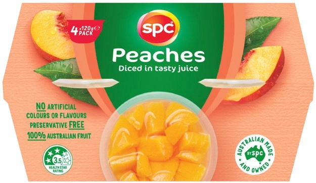 SPC Diced Fruits In Juice, Fruit Purée, Jelly or Syrup 4 Pack Selected Varieties