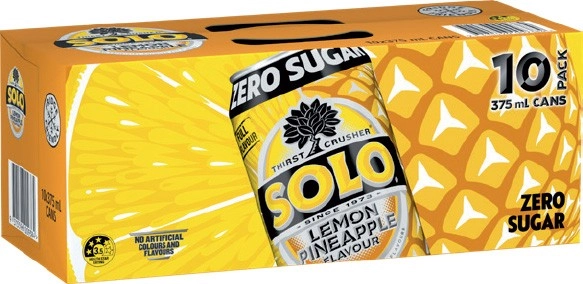 Solo Zero Sugar Lemon Pineapple 10x375mL