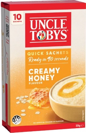 Uncle Tobys Oats Quick Sachets 8‑10 Pack or Rolled Oats 1kg Selected Varieties