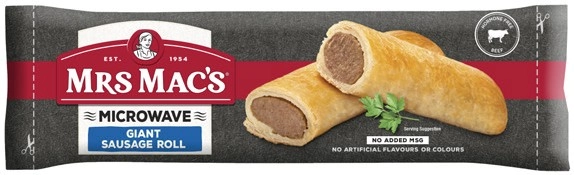 Mrs Mac’s Microwave Giant Sausage Roll, Pie 175g or Traditional Beef Pastie 165g Selected Varieties