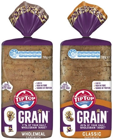 Tip Top 9 Grain Bread 700‑750g Selected Varieties