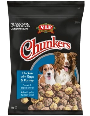 V.I.P. Chunkers Fresh Dog Food 1kg Selected Varieties (from the Meat Dept)