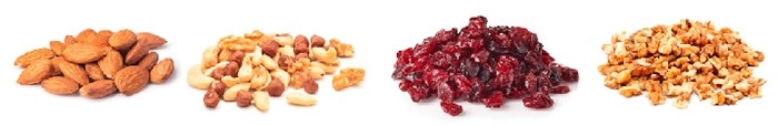 Natural Almonds 450g, Healthy Nut Mix 500g, Dried Cranberries 500g or Walnuts 350g