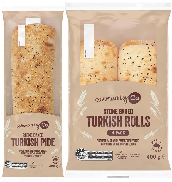 Community Co Turkish Pide 400g or Rolls 4 Pack