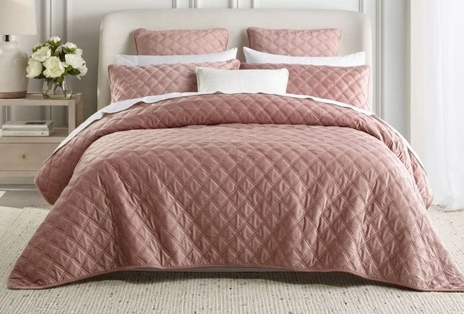 Heritage Amara Quilted Velvet Coverlet