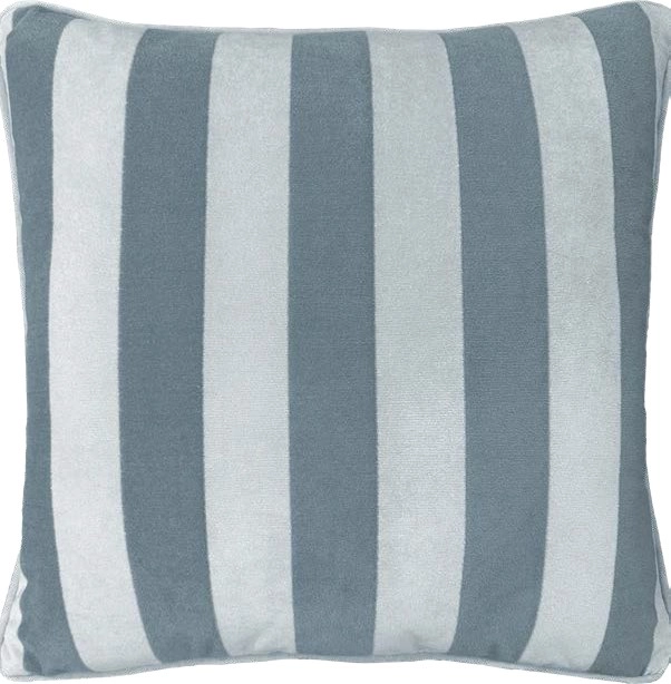 Vue Madison Velvet Stripe Cushion - Blue