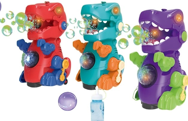 Dino Bubble Machine With Light & Sound - Assorted