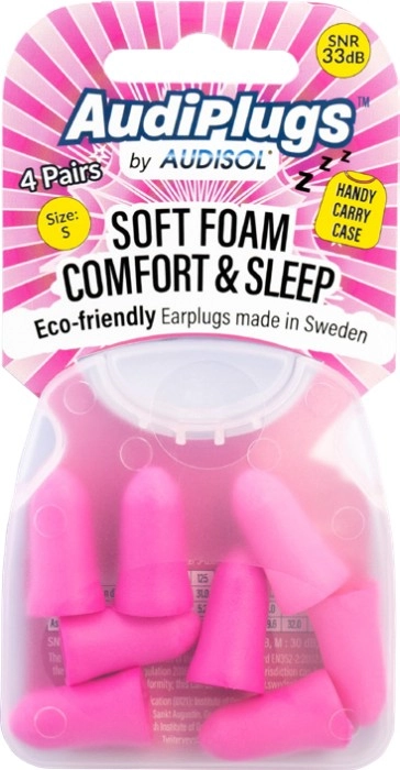 AudiPlugs Soft Foam Comfort & Sleep Earplugs 4 Pairs