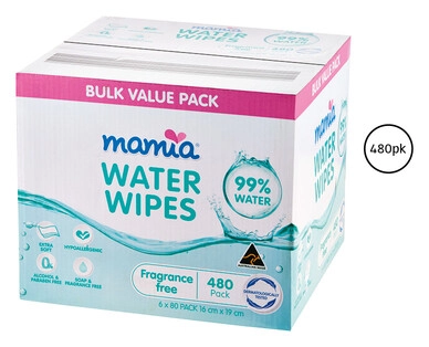 Baby Water Wipes 6 x 80pk