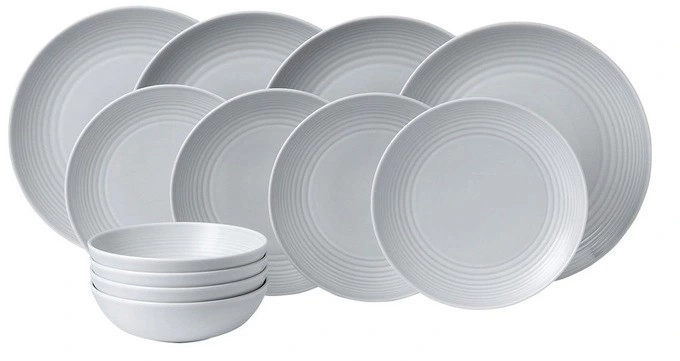 Gordon Ramsay by Royal Doulton 12pc Maze Set in Light Grey