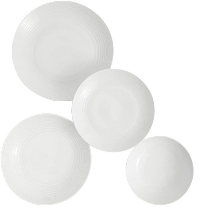 Gordon Ramsay by Royal Doulton 16pc Maze Dinnerware Set with Pasta Bowls in White