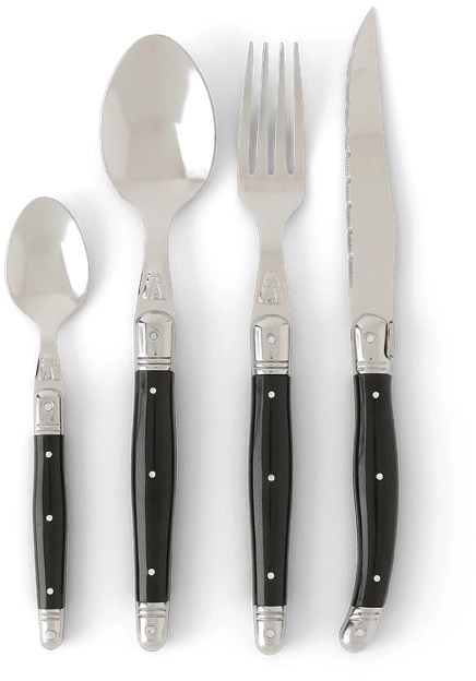 Heritage 24pc Laguiole Cutlery Set in Black