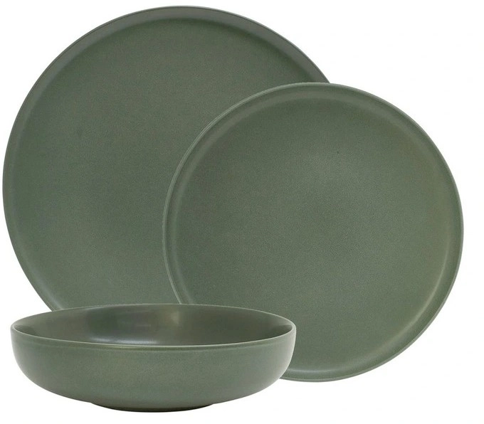 Salt & Pepper 12pc Hue Dinner Set in Kelp