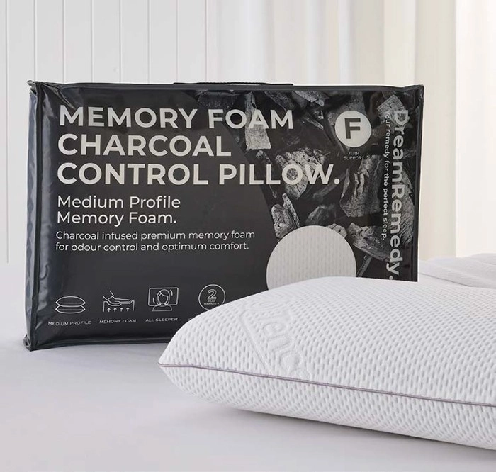 DreamRemedy Charcoal Memory Foam Pillow