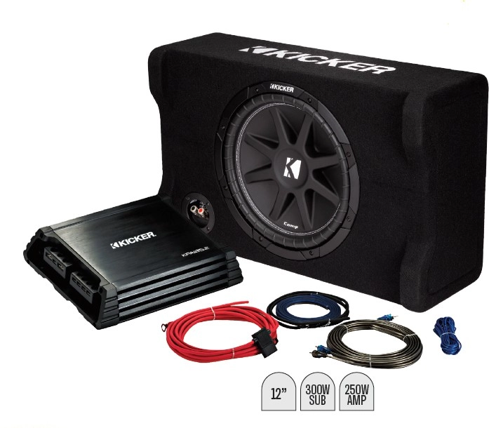 Kicker Kick Pack 12” Comp Down-Firing Sub & Matching Amplifier