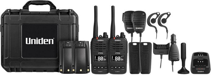 Uniden 5W Waterproof Smart UHF Handheld Radio - Tradies Twin Pack