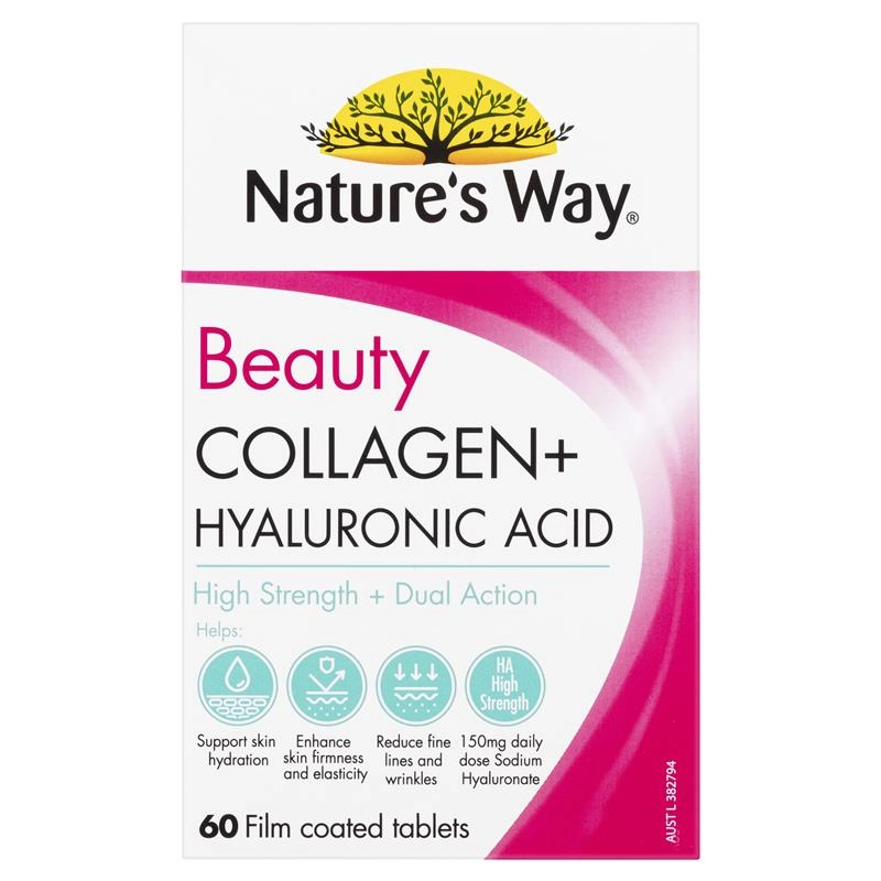 Nature’s Way Beauty Collagen + Hyaluronic Acid 60 Tablets