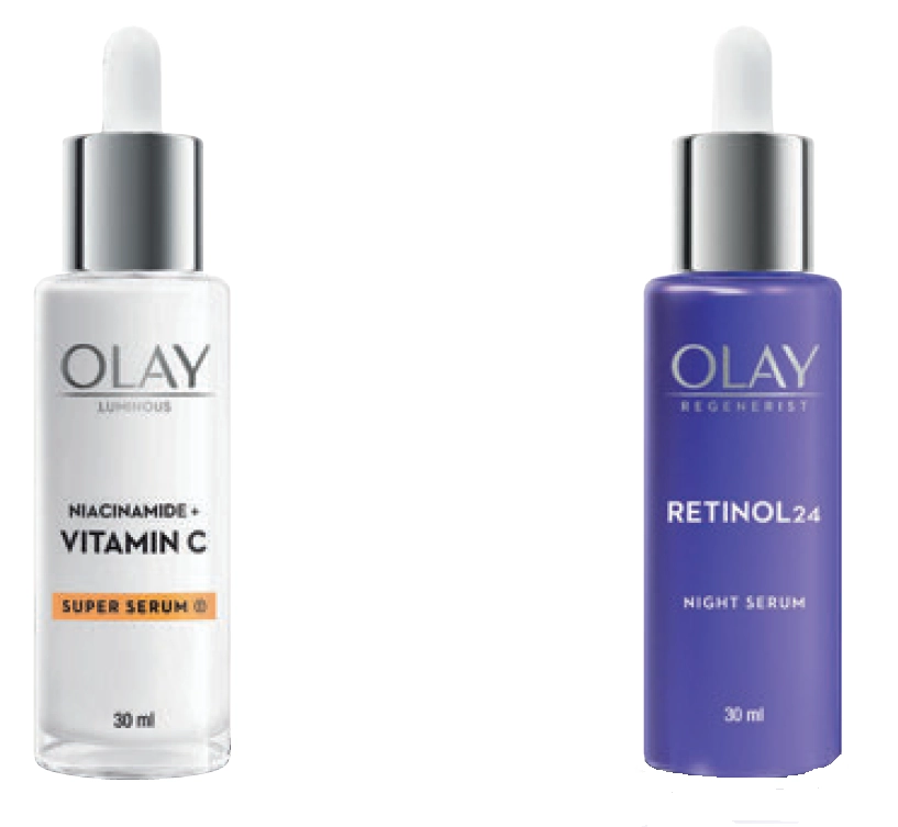 Olay Luminous Niacinamide + Vitamin C Super Serum 30ml or Regenerist Retinol 24 Night Serum 30ml