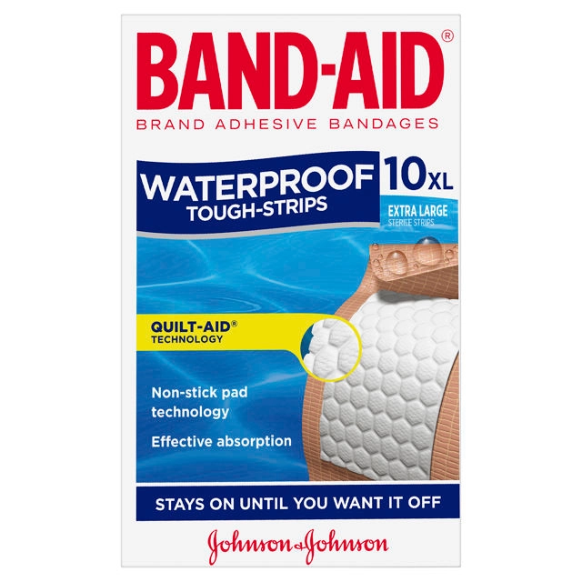 Band-Aid Tough Strips Waterproof Extra Large 10 Pack