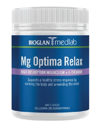 Bioglan Medlab Mg Optima Relax Lemon-Lime Flavour Powder 300g