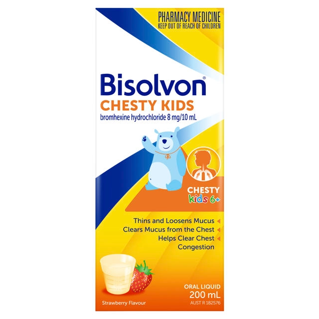 Bisolvon Chesty Kids Liquid Strawberry Flavour 200ml